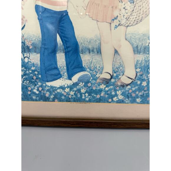 Set of 3 Vintage “Big Eyes” Prints by Lee – 1970s Framed Wall Art – Boy & Girl - Picture 3 of 11